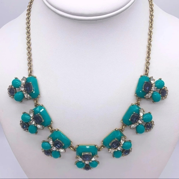 J. Crew Blue Jeweled Necklace - Picture 1 of 3